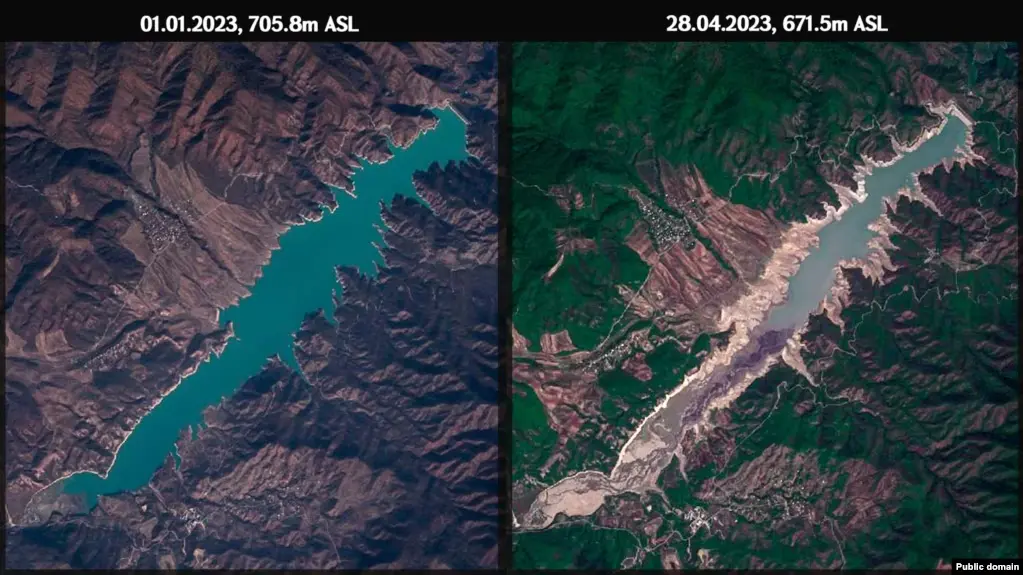Sarsang Reservoir from Jan 2023 to April 2023