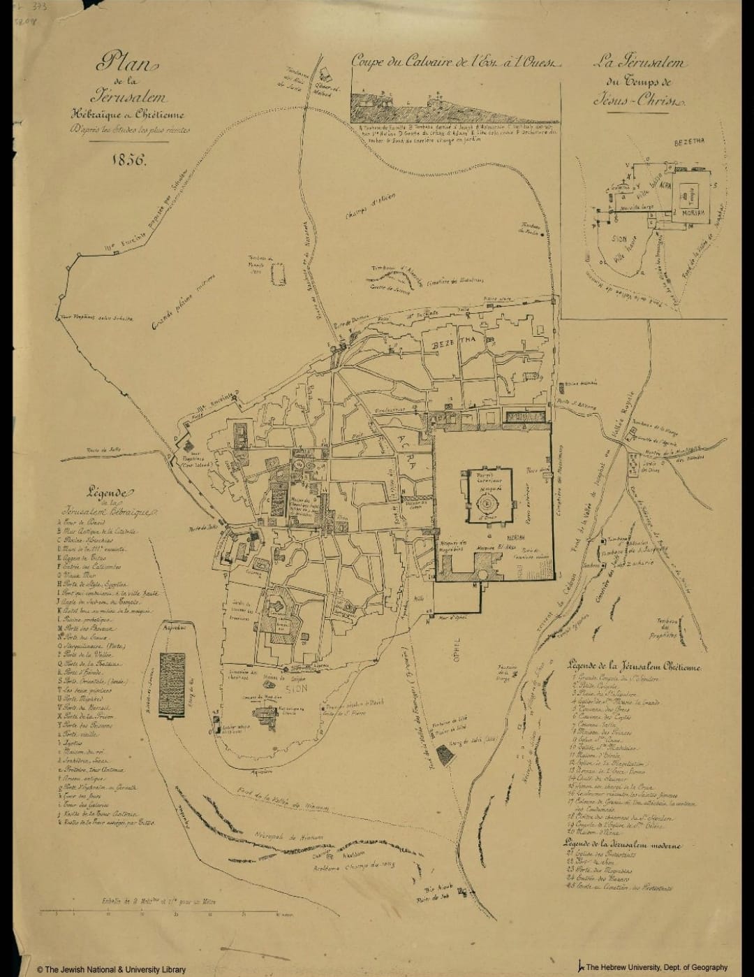 Map of Jerusalem 3, with Legend