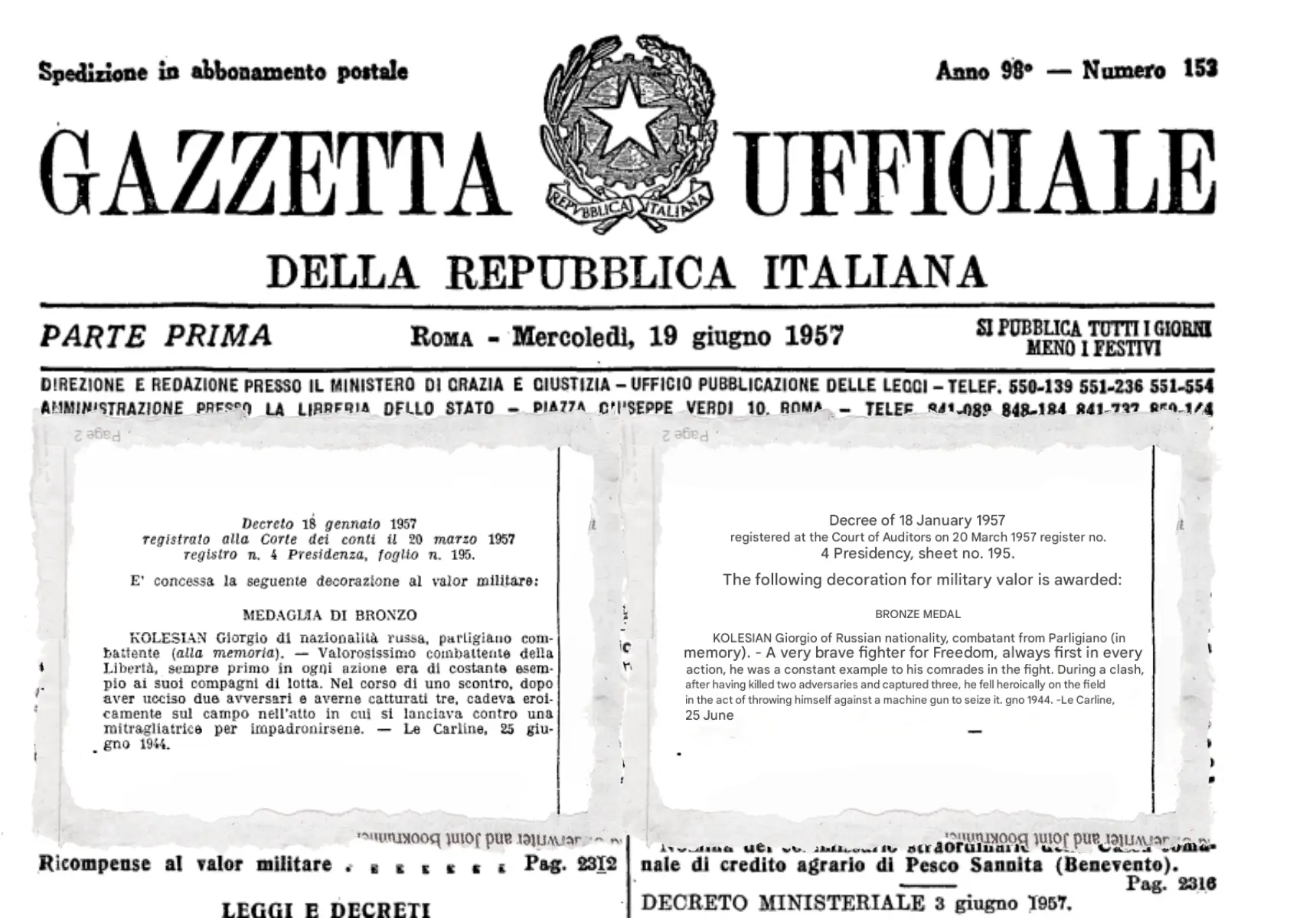 Kolozyan - Italian Newspaper